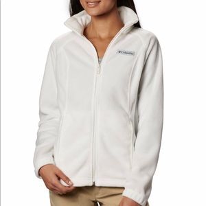 Columbia White Zip-Up Fleece